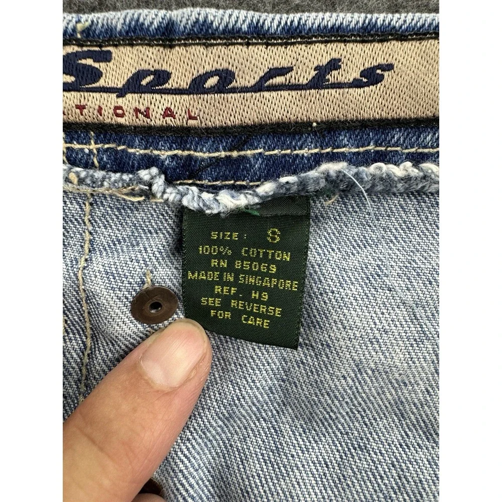 VINTAGE PACO Jeans Bib Overalls Wide leg BLUE DENIM Boyfriend SKATER Tag Size‎ S